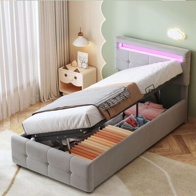 OKWISH - Letto imbottito per bambini 90x200 - 90x200 cm - LED lighting - Bed OKWISH - Letto imbottito per bambini 90x200 - 90x200 cm - LED lighting - Bed