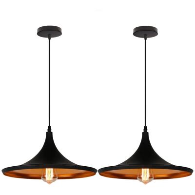 AXHUP Vintage Pendant Light - Adjustable 36cm Black Metal Industrial Ceiling Lamp AXHUP Vintage Pendant Light - Adjustable 36cm Black Metal Industrial Ceiling Lamp