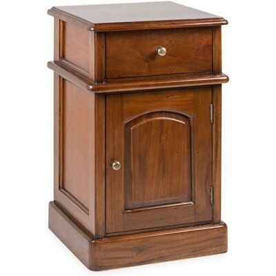 Mesita Vintage de Caoba Moycor - Mesita con Cajón y Puerta Mesita Vintage de Caoba Moycor - Mesita con Cajón y Puerta
