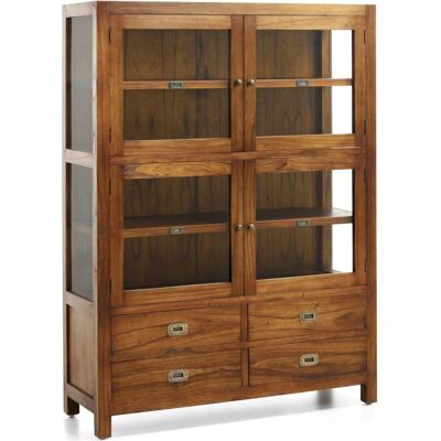 Vitrina de Mindi Moycor - Estilo Colonial con Bronce - 115x40x155 Vitrina de Mindi Moycor - Estilo Colonial con Bronce - 115x40x155