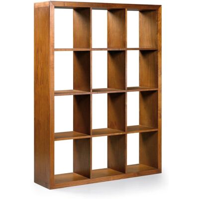 Estantería de madera marrón MOYCOR con 12 compartimentos - Estantería Estantería de madera marrón MOYCOR con 12 compartimentos - Estantería