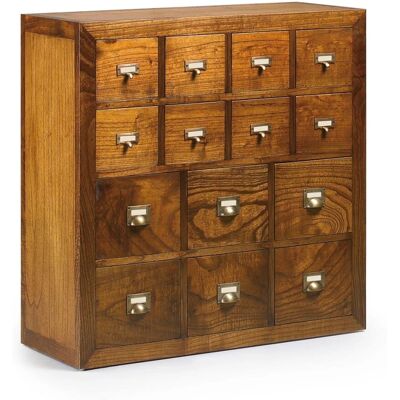 Décoration d'Autrefois - Madera de mango 14 Cajones - Mueble de almacenamiento Décoration d'Autrefois - Madera de mango 14 Cajones - Mueble de almacenamiento