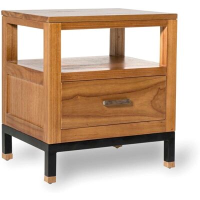 Table de chevet en bois Madhu - 50x55x40cm - Marron - Niche - Publicité Table de chevet en bois Madhu - 50x55x40cm - Marron - Niche - Publicité
