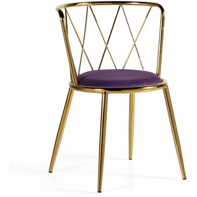 MOYCOR Berlin - Velours Violet - Chaise en Acier - Publicité MOYCOR Berlin - Velours Violet - Chaise en Acier - Publicité