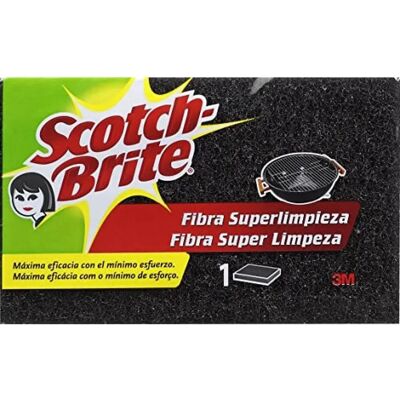 Estropajo Fibra Súper Limpieza Negro Scotch Brite - Estropajo Estropajo Fibra Súper Limpieza Negro Scotch Brite - Estropajo