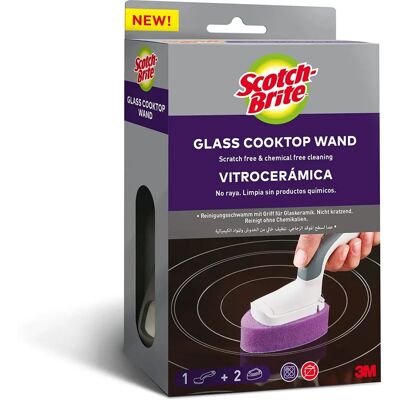 SCOTCH-BRITE - Vitrocerámica con Mango - Mango - 2 Recambios - Scrub Sponge - Publicité SCOTCH-BRITE - Vitrocerámica con Mango - Mango - 2 Recambios - Scrub Sponge - Publicité
