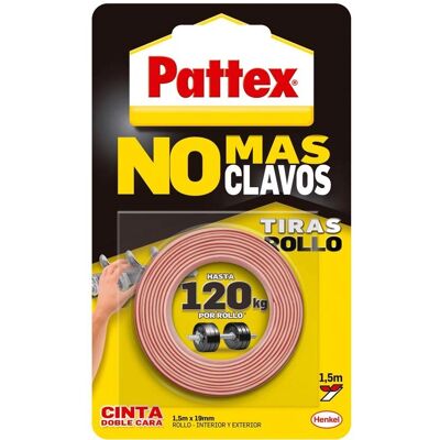 Fita dupla face Pattex 19mm x 1,5m - Muito Resistente Fita dupla face Pattex 19mm x 1,5m - Muito Resistente