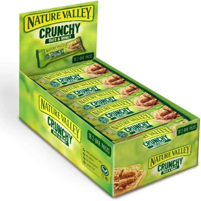 Nature Valley Muesli Bars Crunchy Oat & Honey - 18x2 Bars Counter Display (756g) Nature Valley Muesli Bars Crunchy Oat & Honey - 18x2 Bars Counter Display (756g)