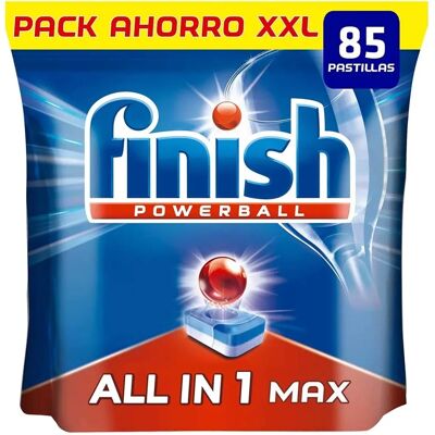 Tabletas para Lavavajillas Finish Max - Powerball, Todo en 1, 85 unidades Tabletas para Lavavajillas Finish Max - Powerball, Todo en 1, 85 unidades