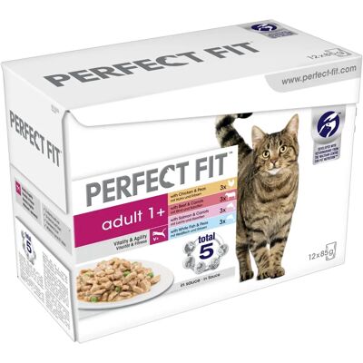 Perfect Fit Adult 1+ Poches – Viande & Poisson en Sauce - Nourriture pour chats - Publicité Perfect Fit Adult 1+ Poches – Viande & Poisson en Sauce - Nourriture pour chats - Publicité