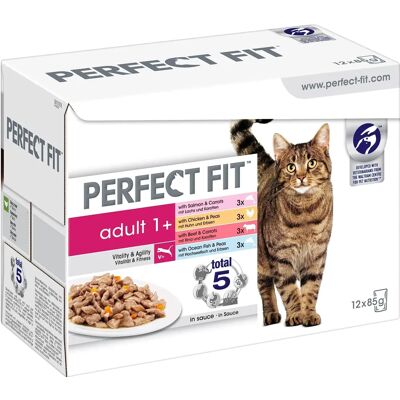 Perfect Fit Cat Adult 1+ Wet Food Mix 12x85g Perfect Fit Cat Adult 1+ Wet Food Mix 12x85g
