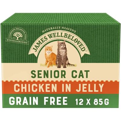 James Wellbeloved Senior Cat Grain Free Pouches with Chicken in Jelly - Cat Food James Wellbeloved Senior Cat Grain Free Pouches with Chicken in Jelly - Cat Food