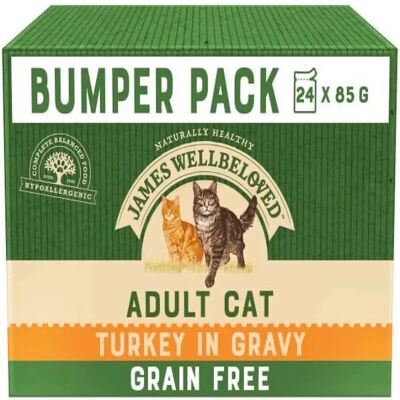 James Wellbeloved James Wellbeloved Adult Cat Turkey Hypoallergenic Grain Free Pouches - Cat Food James Wellbeloved James Wellbeloved Adult Cat Turkey Hypoallergenic Grain Free Pouches - Cat Food