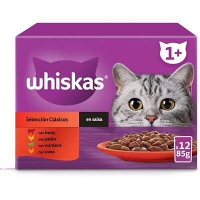 Whiskas Seleção Clássica de Rações Úmidas para Gatos - 12x85g Whiskas Seleção Clássica de Rações Úmidas para Gatos - 12x85g