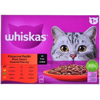 Repas classiques Whiskas poulet, veau, agneau et oiseaux - Nourriture humide pour chats - Publicité Repas classiques Whiskas poulet, veau, agneau et oiseaux - Nourriture humide pour chats - Publicité