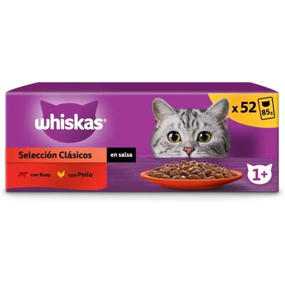 Whiskas Klassische Katzenfutter - 13x4x85g, 52 Packungen, 4x85g - Katzenfutter Whiskas Klassische Katzenfutter - 13x4x85g, 52 Packungen, 4x85g - Katzenfutter
