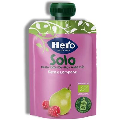 Puré Orgánico de Pera y Frambuesa Hero - Puré de Fruta Puré Orgánico de Pera y Frambuesa Hero - Puré de Fruta