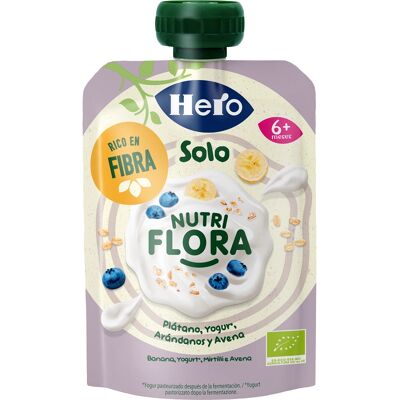 Yogur orgánico de plátano y arándanos Hero - Rico en fibra, 100 g Yogur orgánico de plátano y arándanos Hero - Rico en fibra, 100 g