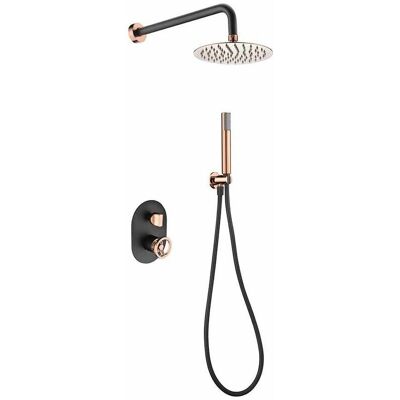 IMEX - OLIMPO - Negro mate - Oro rosa - Conjunto de ducha IMEX - OLIMPO - Negro mate - Oro rosa - Conjunto de ducha