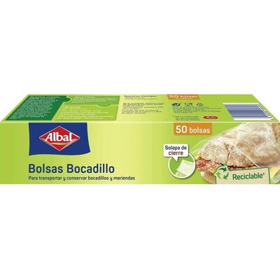 Albal Unisex Sandwich Bags mit Klappverschluss - 50 Stück Albal Unisex Sandwich Bags mit Klappverschluss - 50 Stück