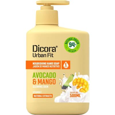 Savon pour les mains Dicora avec vitamine E mangue et avocat 500 ml - Savon pour mains - Publicité Savon pour les mains Dicora avec vitamine E mangue et avocat 500 ml - Savon pour mains - Publicité