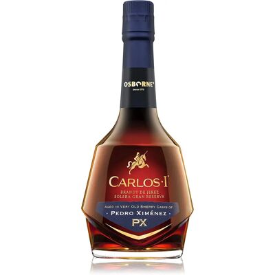 Carlos I Solera Gran Reserva Pedro Ximénez Brandy - Riche, Doux, Aromatique - Publicité Carlos I Solera Gran Reserva Pedro Ximénez Brandy - Riche, Doux, Aromatique - Publicité