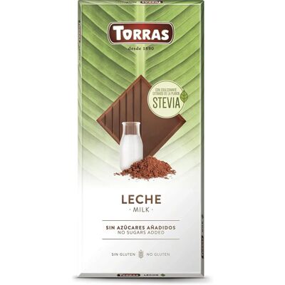 Chocolat au lait Torras à la Stevia - Chocolat au lait - Sans gluten, sans sucre - Publicité Chocolat au lait Torras à la Stevia - Chocolat au lait - Sans gluten, sans sucre - Publicité