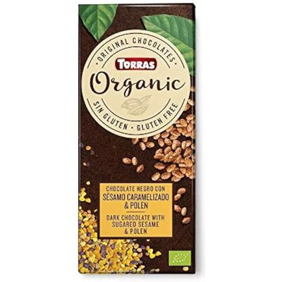 Torras Chocolate Negro con Sésamo Tostado y Polen - Chocolate Torras Chocolate Negro con Sésamo Tostado y Polen - Chocolate