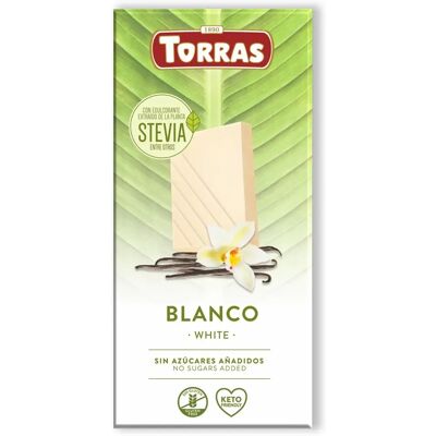 Torras Biała czekolada ze stewią - Bez glutenu, 100 g Torras Biała czekolada ze stewią - Bez glutenu, 100 g