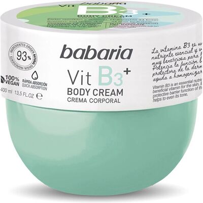 Creme Corporal Babaria Vitamina B3 - Nutritiva & Hidratante - 400ml Creme Corporal Babaria Vitamina B3 - Nutritiva & Hidratante - 400ml