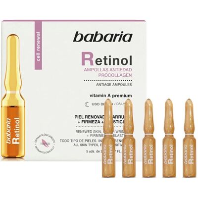 Babaria Retinol Ampullák - Anti-Aging Kezelés - 5 db, 2ml Babaria Retinol Ampullák - Anti-Aging Kezelés - 5 db, 2ml