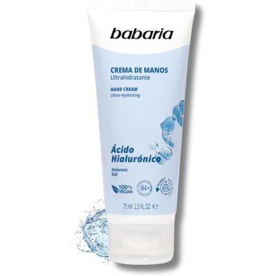 Creme para Mãos com Ácido Hialurônico Babaria - Hidratante - 75ml Creme para Mãos com Ácido Hialurônico Babaria - Hidratante - 75ml