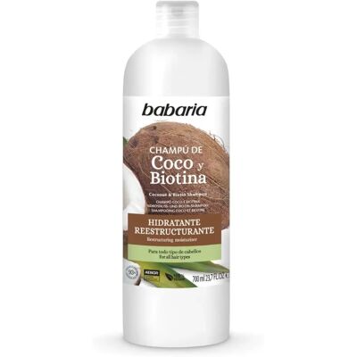 Shampoing à la noix de coco Babaria avec kératine et biotine - Nourrissant 700ml Shampoing à la noix de coco Babaria avec kératine et biotine - Nourrissant 700ml