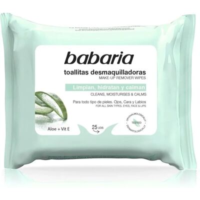 Toallitas Faciales de Aloe Vera Babaria - 25 unidades Toallitas Faciales de Aloe Vera Babaria - 25 unidades