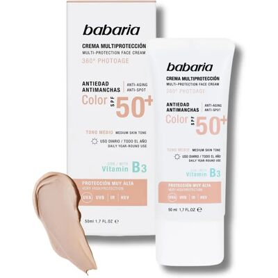Babaria SPF 50+ Crema Protección Solar - Color - 50ml Babaria SPF 50+ Crema Protección Solar - Color - 50ml