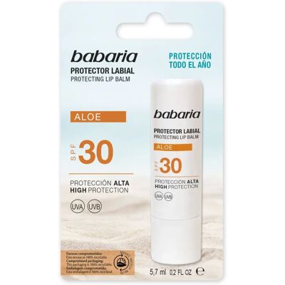 Babaria Aloe Vera SPF30 Baume à Lèvres - Protecteur Labial 5.7ml - Publicité Babaria Aloe Vera SPF30 Baume à Lèvres - Protecteur Labial 5.7ml - Publicité