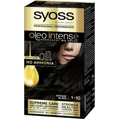 Tinta para cabelo Syoss Preto Intenso Oleo - Tinta para cabelo Tinta para cabelo Syoss Preto Intenso Oleo - Tinta para cabelo