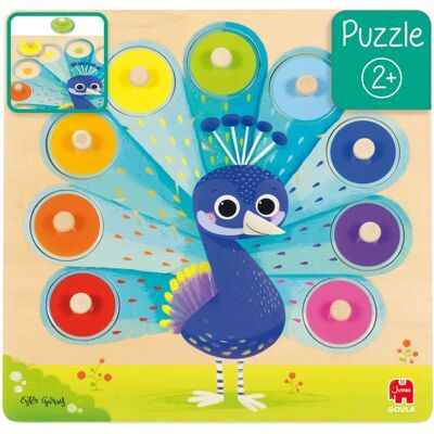 Goula Holzpuzzle - 9 Teile - Regenbogenfarben - Lernspiel Goula Holzpuzzle - 9 Teile - Regenbogenfarben - Lernspiel