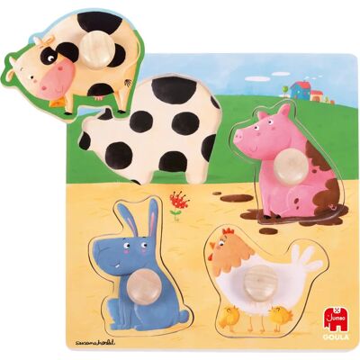 Quebra-cabeça de Animais de Fazenda Goula - 4 Peças - Brinquedo Educativo de Madeira Quebra-cabeça de Animais de Fazenda Goula - 4 Peças - Brinquedo Educativo de Madeira
