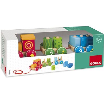 Goula 55216 Brinquedo de empurrar e puxar - Trem em madeira educativo 1-3 anos Goula 55216 Brinquedo de empurrar e puxar - Trem em madeira educativo 1-3 anos