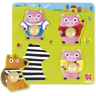 Puzzle in Legno Goula - 59452 - I Tre Porcellini - Puzzle educativo per bambini Puzzle in Legno Goula - 59452 - I Tre Porcellini - Puzzle educativo per bambini