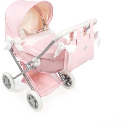 La Nina Coche de Muñecas Rosa Vintage Eco-cuero - Accesorio para muñecas La Nina Coche de Muñecas Rosa Vintage Eco-cuero - Accesorio para muñecas