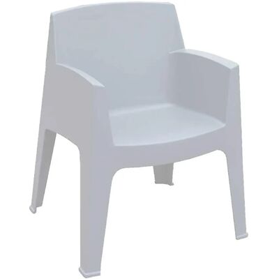 Chaise de jardin en résine blanche Shaf - Légère et empilable - Publicité Chaise de jardin en résine blanche Shaf - Légère et empilable - Publicité