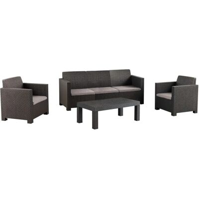 Conjunto de jardín SHAF Belice - 5 plazas - Plástico reciclado - Resistente a UV Conjunto de jardín SHAF Belice - 5 plazas - Plástico reciclado - Resistente a UV