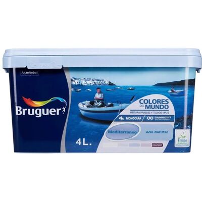 Tinta Interior Azul Mediterrâneo Bruguer 4L - Tinta Tinta Interior Azul Mediterrâneo Bruguer 4L - Tinta