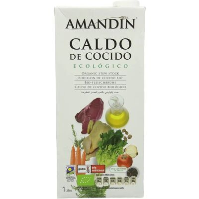 Caldo de carne y pollo ecológico Amandin 1L - Base para guisos Caldo de carne y pollo ecológico Amandin 1L - Base para guisos