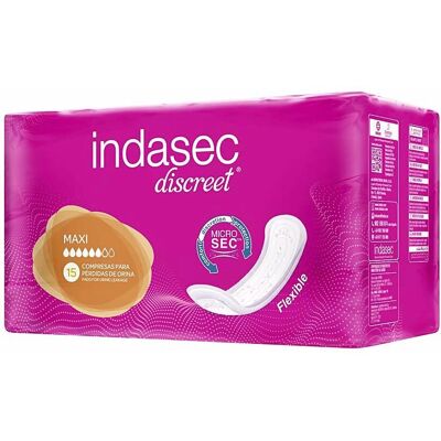 Indasec Discret Maxi Serviette Incontinence Ultra-fine - Protection Sanitaire - Publicité Indasec Discret Maxi Serviette Incontinence Ultra-fine - Protection Sanitaire - Publicité