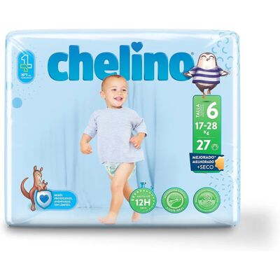Chelino Márka Pelenkák T-6 - Gyerekeknek 17-28kg - 27 Db Chelino Márka Pelenkák T-6 - Gyerekeknek 17-28kg - 27 Db