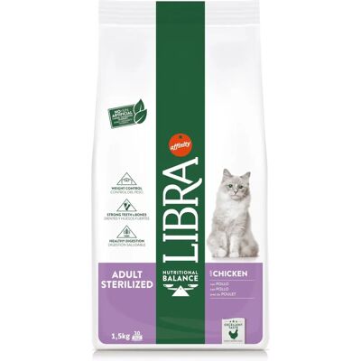 Libra Ração Completa e Balanceada para Gatos Esterilizados Frango e Cevada Libra Ração Completa e Balanceada para Gatos Esterilizados Frango e Cevada