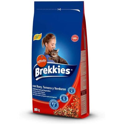 Alimentation pour chat Brekkies avec bœuf, légumes et céréales - 15 kg Alimentation pour chat Brekkies avec bœuf, légumes et céréales - 15 kg